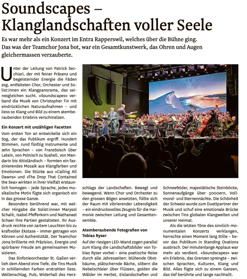 Kritik SOUNDSCAPES Linthzeitung